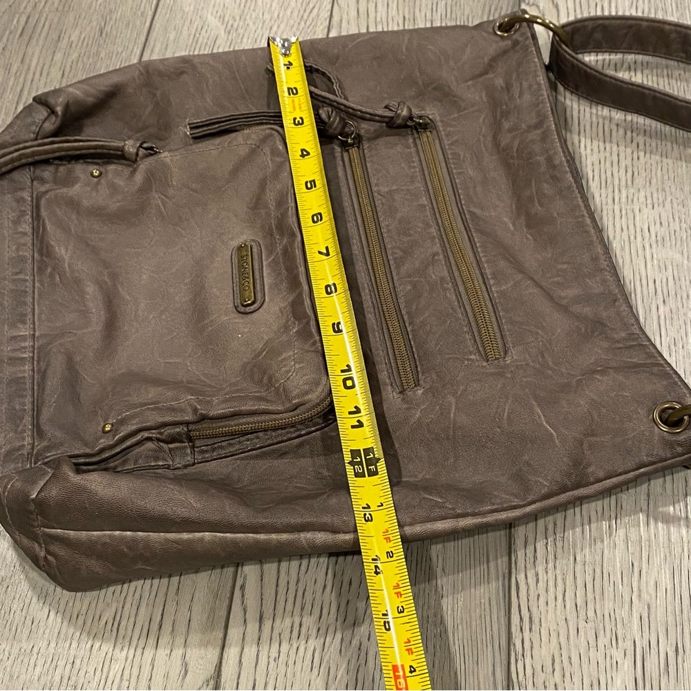 Stone Mountain & Co. Cross Body Purse Gray Adjustable Strap Bag Zip Pockets - Picture 14 of 15